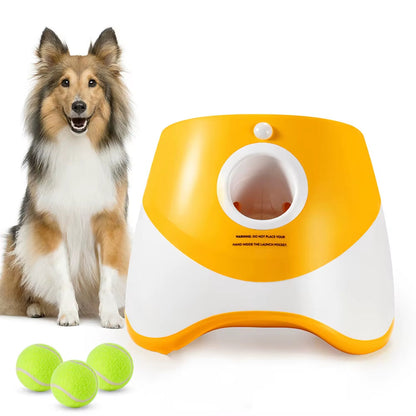 Automatic Throwing Machine Catapult for Dog Pet Toys Tennis Launcher Pet Ball Throw Device 3/6/9M Section + 3 Balls Dog Training