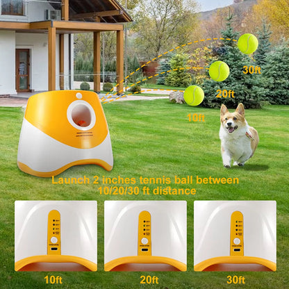 Automatic Throwing Machine Catapult for Dog Pet Toys Tennis Launcher Pet Ball Throw Device 3/6/9M Section + 3 Balls Dog Training